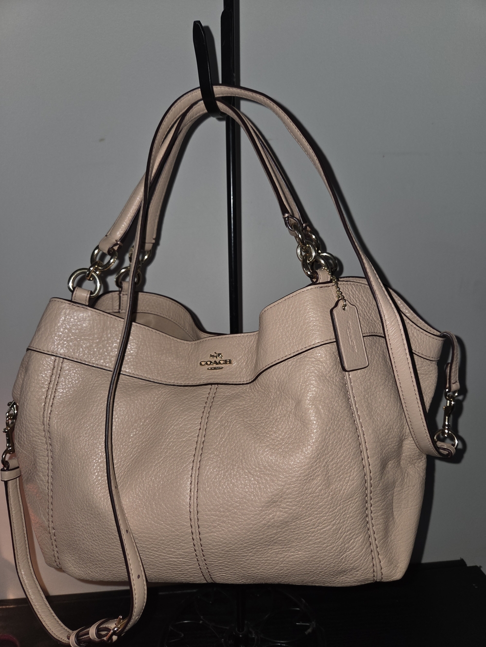Coach Lexy Pebbled Leather Shoulder/crossbody Bag in Blush